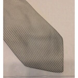 Vintage G.C. Silk tie Made in Italy Silver Striped Custom Clothing of Atlanta